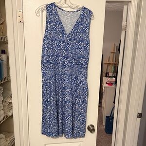 Floral Blue Midi Dress